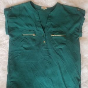 !EVERYTHING GOES! Lilly White Zippered Blouse